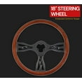 thumbnail image 4 of 18" Wood Truck Steering Wheel with 3 Spokes Fits with Kenworth, Peterbilt & Freightliner Semi-Trucks, Universal Fit, Aluminum Chrome Plated, 4 of 13