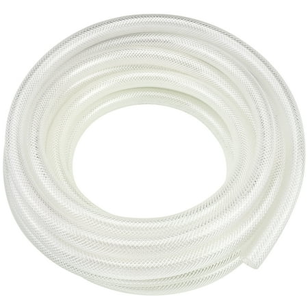1/2" ID x 3/4" OD - 10 Ft High Pressure Braided Clear PVC Hose Vinyl Tubing