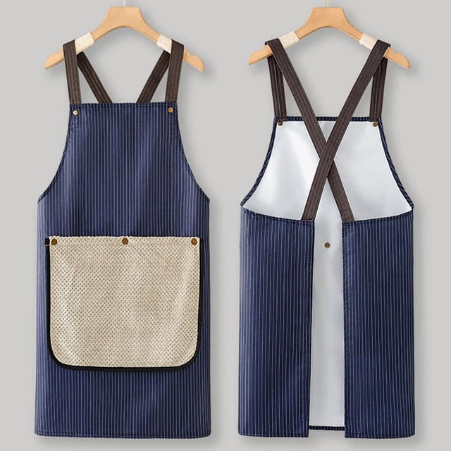 Feltree Waterproof and Oil-Proof Apron with Extra Large Detachable Hand Towel, Cross Back Straps No Tie Needed, Breathable Lining for Cooking Cleaning Crafting