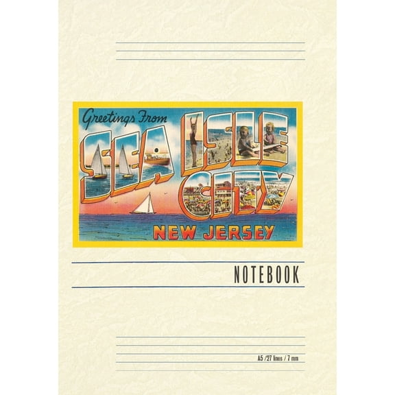 Vintage Lined Notebook Greetings from Sea Isle City, New Jersey, (Paperback)