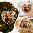 thumbnail image 5 of Tyidzon Highland Cow Christmas Ornament, Heart Shape Flat Acrylic Print with Hanging Cord for Highland Cow Lovers and Tree Decoration, 3.15 in, 5 of 7
