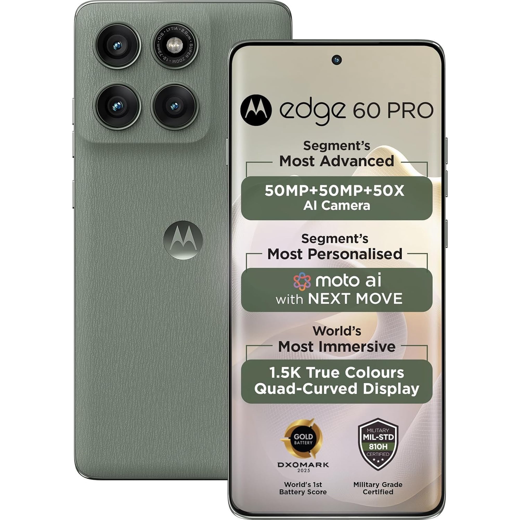 Motorola Moto Edge 60 Pro 5G Ai Tmobile Mint Tello & Global 512GB+12GB NFC 50MP Triple Cam Dual Sim 6.7" XT2507-1 Latino American Version Pantone Shadow