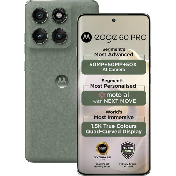 Motorola Moto Edge 60 Pro 5G Ai Tmobile Mint Tello & Global 512GB 12GB NFC 50MP Triple Cam Dual Sim 6.7" XT2507-1 Latino American Version Pantone Shadow
