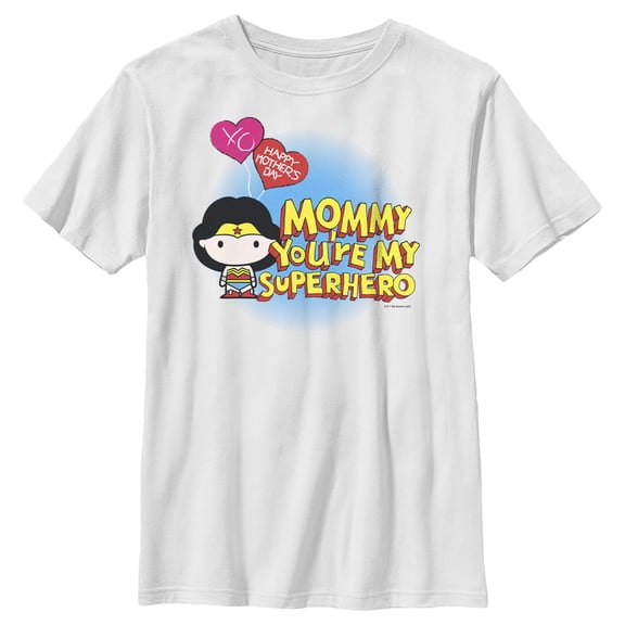 Boy's Wonder Woman Mommy Superhero Graphic Tee White X Small