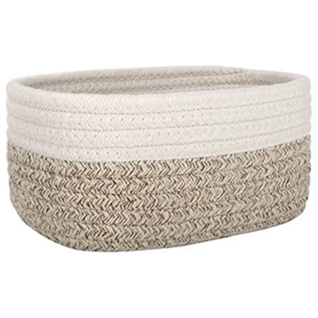 Cesta de almacenamiento Warkul, cesta tejida de cuerda de algodón resistente para oficina y hogar
