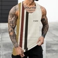 thumbnail image 2 of Mens Tank Top Casual Striped Print Round Neckline Vest Daily Loose Fit Breathable Refreshing Workout Tanks Sizes 2XL, 2 of 5