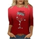 thumbnail image 1 of Camisetas de Manga Larga de las Mujeres Imprimir Navidad Cuello Redondo 3/4 Manga Suéter, Top Casual para las Vacaciones, 1 of 3