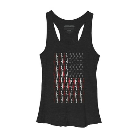 Gun Country Womens Black Heather Graphic Racerback Tank Top - Design By Humans S