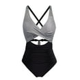 thumbnail image 4 of Baqcunre Women's One Piece Swimsuits Tummy Control Cutout High Waisted Bathing Suit Wrap Tie Back One Piece Swimsuit, 1Pc Swimwear White 2XL, 4 of 4