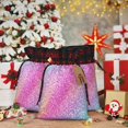 thumbnail image 6 of Rocae Fun Rainbow Print Christmas Drawstring Linen Gift Bag with Drawstrings Treat Bag Goody Present Bags for Christmas Party Favor, 6 of 8