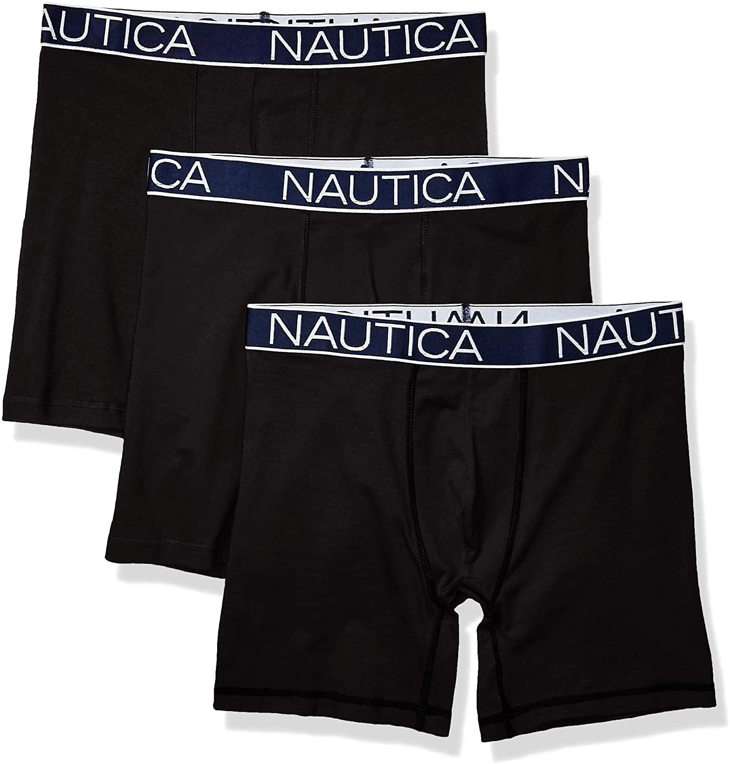 Nautica Men's 3-Pack Classic Underwear Cotton Stretch Boxer Brief ...