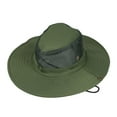 thumbnail image 3 of Mens Fishing Hat Wide Large Brim Sun Hat Mesh Boonie Hat with Chin Strap, Wide Brim Bucket Hat Summer Travel Fishing Hiking Fisherman Hat Green One Size, 3 of 6