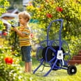 thumbnail image 2 of Outsunny 98 ft of 5/8" Hose Reel Cart (Hose Not Included), Blue, 2 of 9