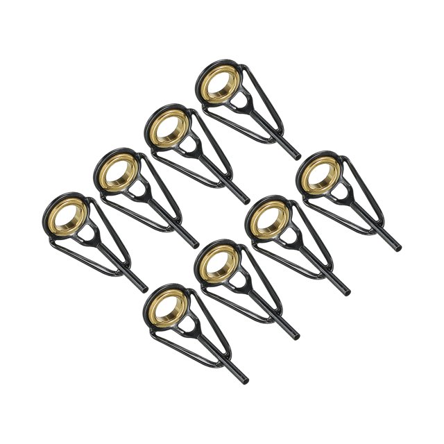 Unique Bargains 1.2mm Stainless Steel Fishing Rod Tip Repair Kit Pole Ring Guide Replacement, Golden 8 Pack