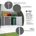 thumbnail image 3 of Absco Utility 7.5' x 2.5' Garbage Can Metal Storage Shed - Woodland Gray, 3 of 12