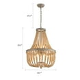 thumbnail image 3 of Q&S Wood Beaded Chandelier,Oak White 8 Light Rustic Boho Pendant Light Fixture for Foyer Living Room Bedroom Kitchen Dining Room, 3 of 7