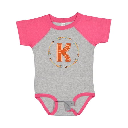 

Inktastic Monogram Letter K Tribal Arrow Gift Baby Boy or Baby Girl Bodysuit