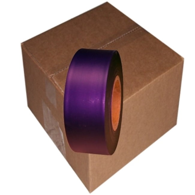 Flagging Tape 13/16" NonAdhesive Plastic Ribbon, Purple (12 Roll Case