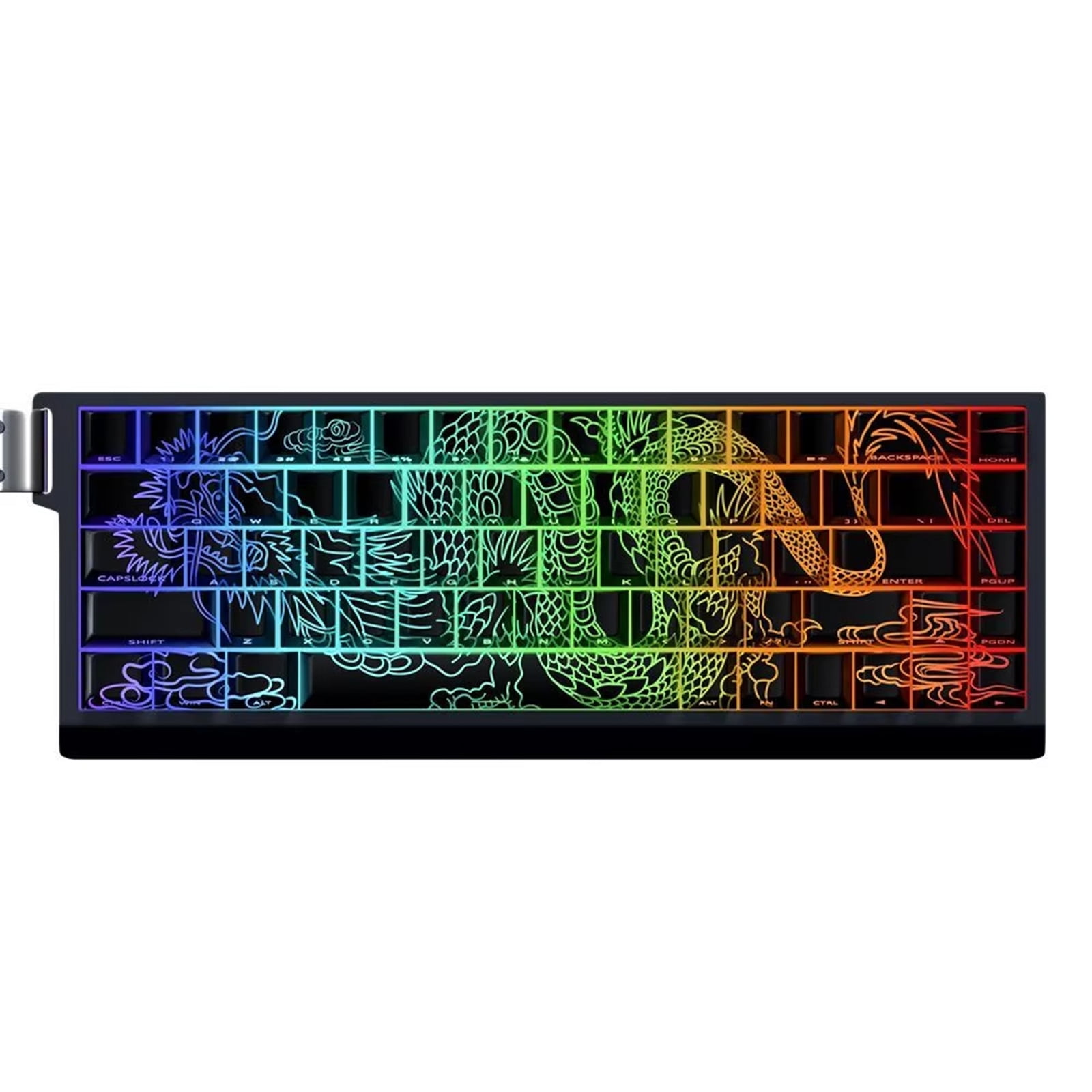 Keycaps 74Key Side Print Backlit Keycap Set Loong Dye Sublimations for 60 61 65 67 68 Keyboards