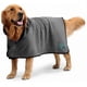 thumbnail image 1 of Toalla de albornoz para perros con capucha con correa ajustable, microfibra de secado rápido, superabsorbente para mascotas, perros y gatos, toalla de albornoz para secado gris L brillar Hogar, 1 of 5