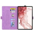 thumbnail image 3 of Dteck Case for Samsung Galaxy Tab S8+/S8 Plus 2022/S7 FE 2021/S7 Plus 2020 12.4 inch Tablet, Premium PU Leather Embossed LOVE Pattern Folio Case with Card Slots Multi-angle Viewing Stand, Purple, 3 of 5