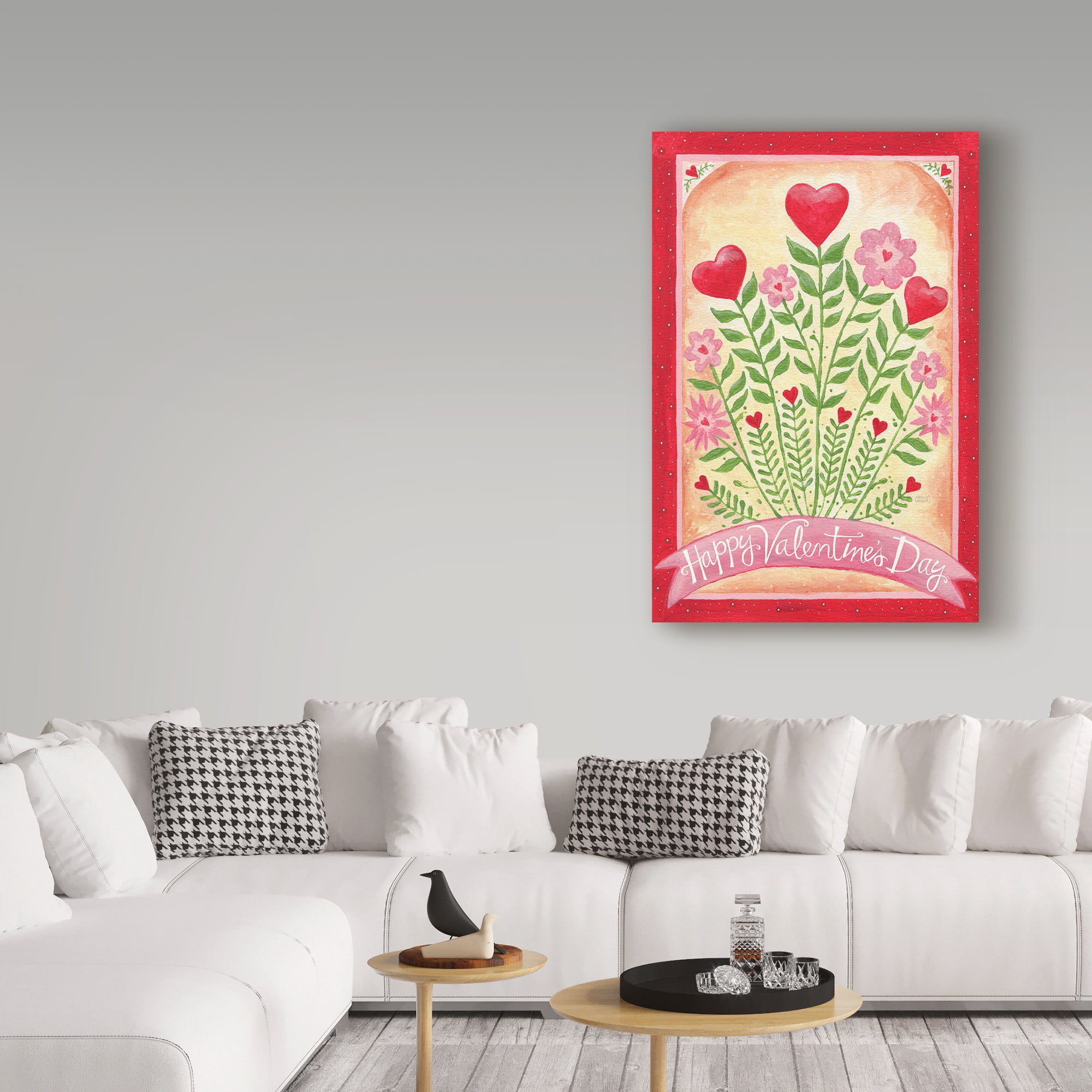Trademark Fine Art 'Valentines Day Happy Flowers' Canvas Art by Melinda Hipsher