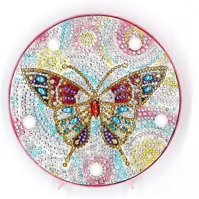 DIY diamond painting with LED light solid diamond crystal painting kit night lamp crafts, Christmas gift 15*15 cm