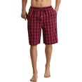 thumbnail image 2 of LANBAOSI Men's Plaid Sleep Shorts, Mens Cotton Pajama Shorts with Pockets and Drawstring, 2-Pack Size L, 2 of 7