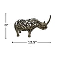 thumbnail image 2 of Bergamo Art 13 Inch Wide Handmade Aluminum Abstract Rhino Sculpture in Bronze, 2 of 4