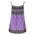 thumbnail image 3 of Daeful Débardeur Sans Manches pour Femmes Été Bretelles Spaghetti T-Shirts Bohèmes Violet S, 3 of 9