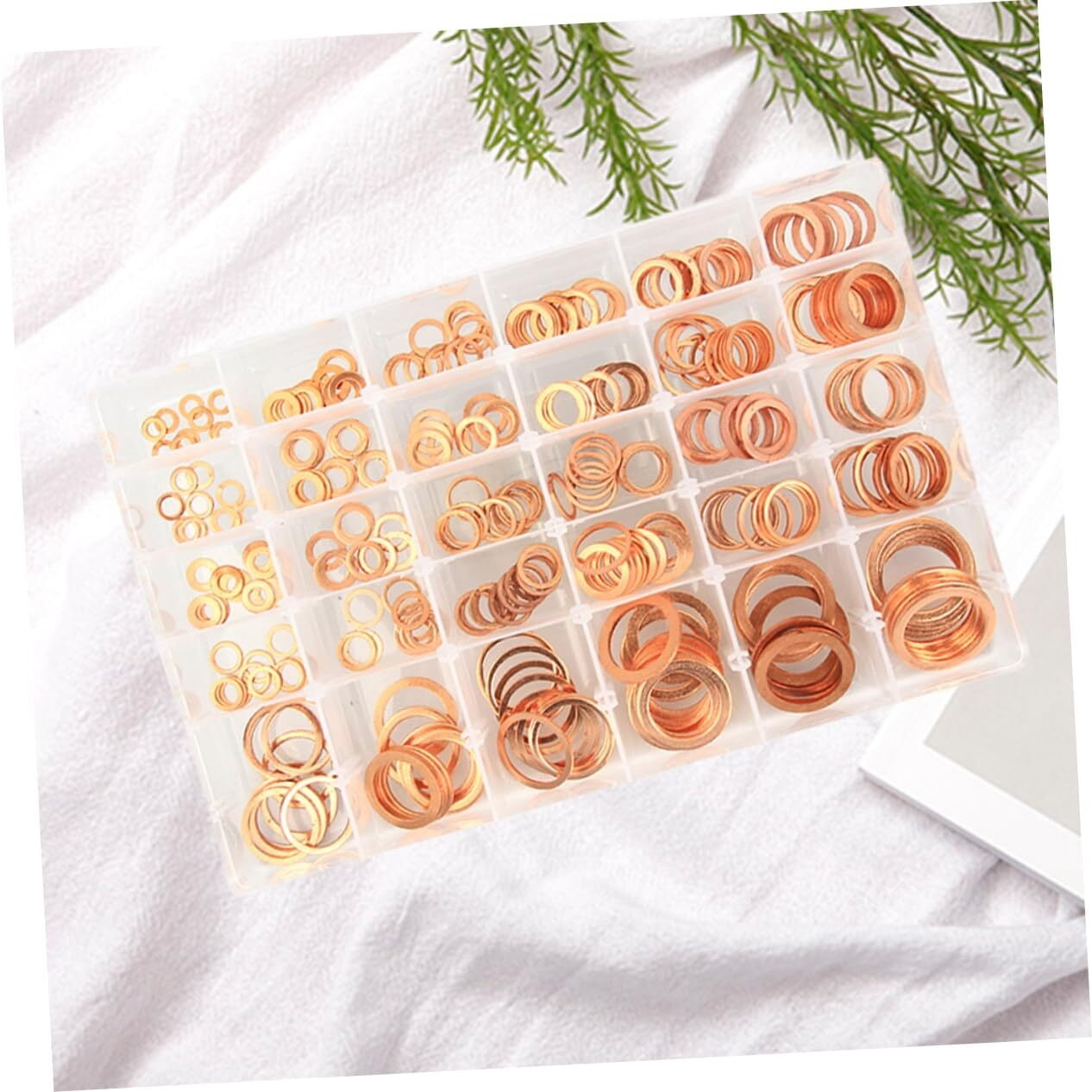 300pcs Flat Washer Hydraulic Fittings Washers Sealing Gasket Oil Washers Gasket Oil Crush Washers Lock Washer Assortment Oil Drain Gasket Metric Washer Gasket