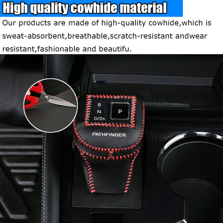 Kakash Custom Interior Accessories for Nissan Pathfinder 2022 2023 Leather Automatic  Gear Shift Knob Cover,Transimission Boots Shift Lever Leather Sheath(Carbon  Fiber Style) 