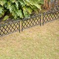 Plastic Garden Edging Border Fence, Flower Bed Barrier, Set of 3, Black