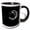 Black/White, variant on 3drose, Flying Witch Sat Astride a Broomstick in Front of a Grey Moon, 11oz Mug