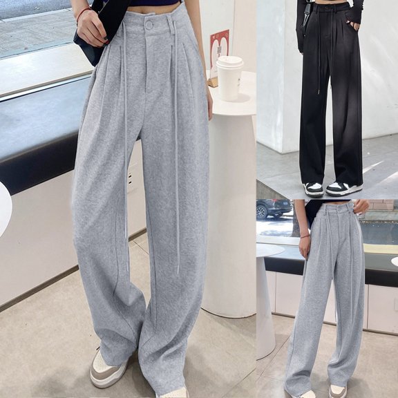 YUEHUA Sweatpants Women Baggy with White Stripes on the Side Cute Preppy Cozy Soft Stripe Spring Joggers Sweat Pants Athletic Pants (Available In Plus)