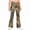 Camel, variant on Girls Camo Pants Flare Leg Kids Camo Maple Leaf Print Pants School Uniform Slacks Preppy Clothes With Button and Pockets