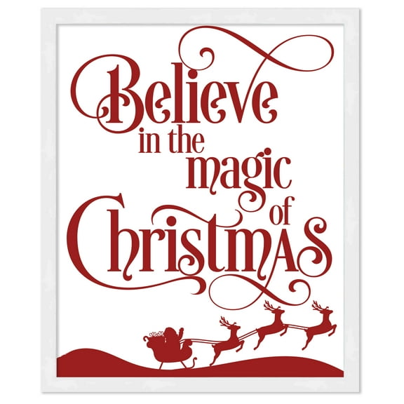 Believe in the Magic of Christmas 15.5" x 19.5" Framed Christmas Wall Decor  Sign Poster in a