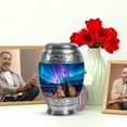 thumbnail image 6 of JAGASY Northern Lights Small Cremation Urn for Ashes Adult Male, Blue Urns for Human Ashes, Starry Sky Decorative Urns for Daughter, Mountain Memorial Keepsake Urn for Son, (3 Inch), 6 of 7