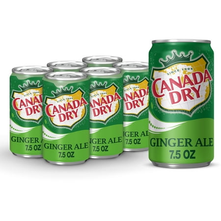 Canada Dry Ginger Ale Soda Pop, 7.5 fl oz cans, 6 pack