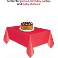 thumbnail image 4 of 54" x 72" Rectangle Disposable Plastic Table Covers Wipe Clean Party Table Cloth Covers (Red), 4 of 7