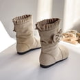 thumbnail image 6 of Girls Bow Pearl Mid Calf Boots Kids Fleece Lined Flat Winter Boots for Party and Dress Outfits, 6 of 6