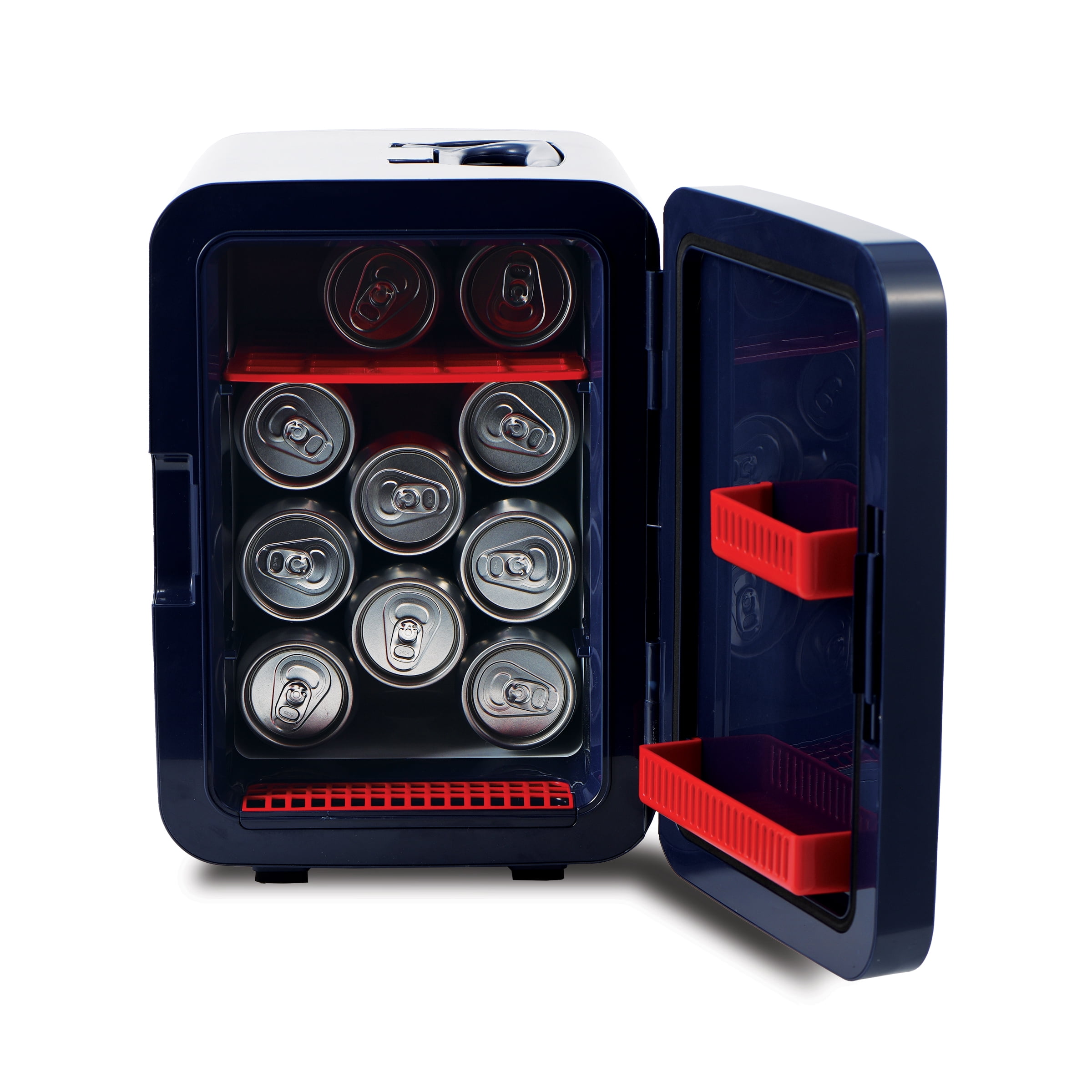 Ukonic NFL New England Patriots 15-Can Mini Fridge 10L – AC/DC Powered, Official Team Colors & Logo, Portable Cooler for Tailgates, Home, Office, or Car