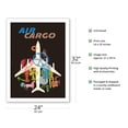 thumbnail image 2 of Air Cargo - Vintage Travel Poster by David Klein c.1965 - Fine Art Matte Paper Print (Unframed) 24x32in, 2 of 4