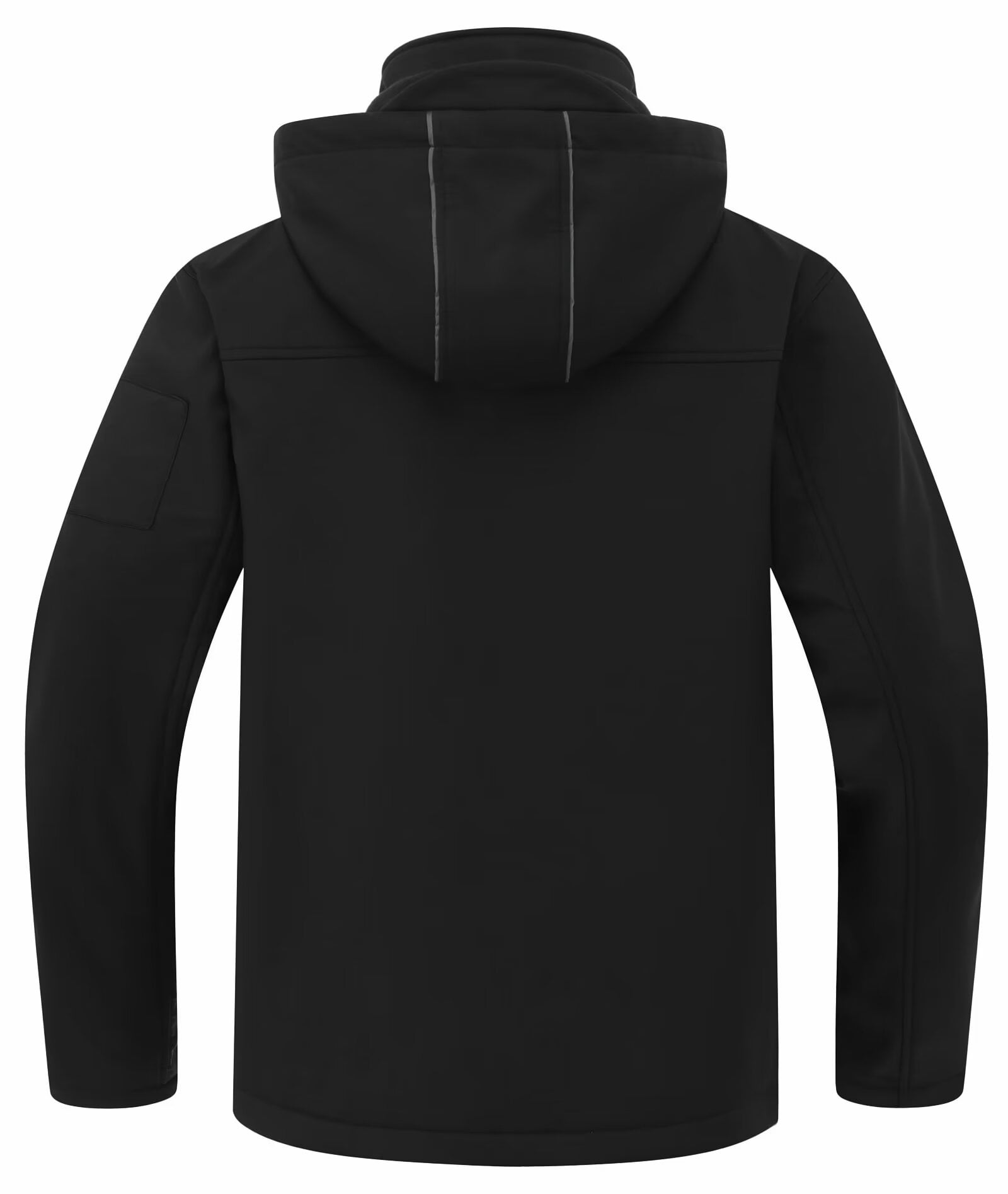 Chrisuno Men's Lightweight Water Resistant Breathable Hooded Performance Softshell Sports Wear Black S