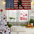 thumbnail image 6 of 2 Pack Valances for Windows, American Flag Window Valances for Living Room/Bedroom/Bathroom, Blue Red USA Flag Retro Hockey Light Filtering Kitchen Curtain Valance Window Treatment 42"W x18" L, 6 of 9