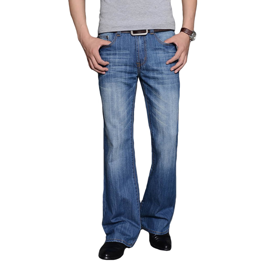 Haorun Men Bell Bottom Jeans Vintage 60S 70S Flared Denim Pants Retro  Regular Fit - Walmart.Com