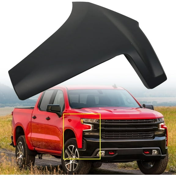 LABLT Plastic Front Bumper End Cap Extension Right Side Black Replacement for 2019 2020 2021 2022 Silverado 1500 GM1017110