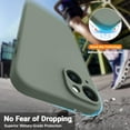 thumbnail image 6 of Compatible with iPhone 14 Case, Upgraded Liquid Silicone with [Camera Protection][2 Screen Protectors], Soft Anti-Scratch Microfiber Lining Phone Case iPhone 14, 6.1 inch, Calke Green, 6 of 13
