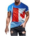 thumbnail image 2 of UVEASISHA Canadian Flag Tshirts for Men Short Sleeve Maple Leaf 3D Print T-Shirts Funny Independence Day Patriotic Tee Tops Multicolor#5 XXXXXL, 2 of 5