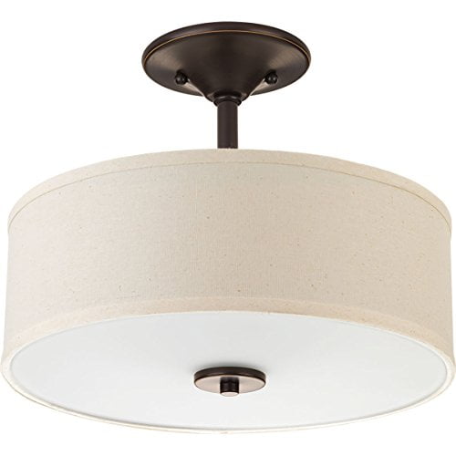 Progress Lighting P3712-20 Inspire Collection Two-Light Semi-Flush Mount, Antique Bronze